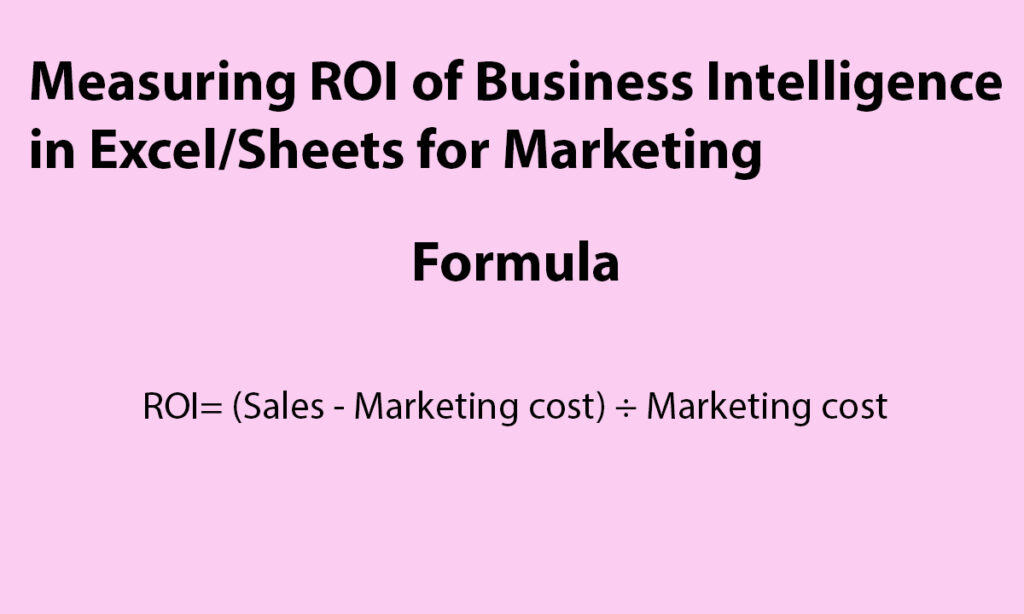 Measuring ROI of Business Intelligence in Excel/Sheets for Marketing