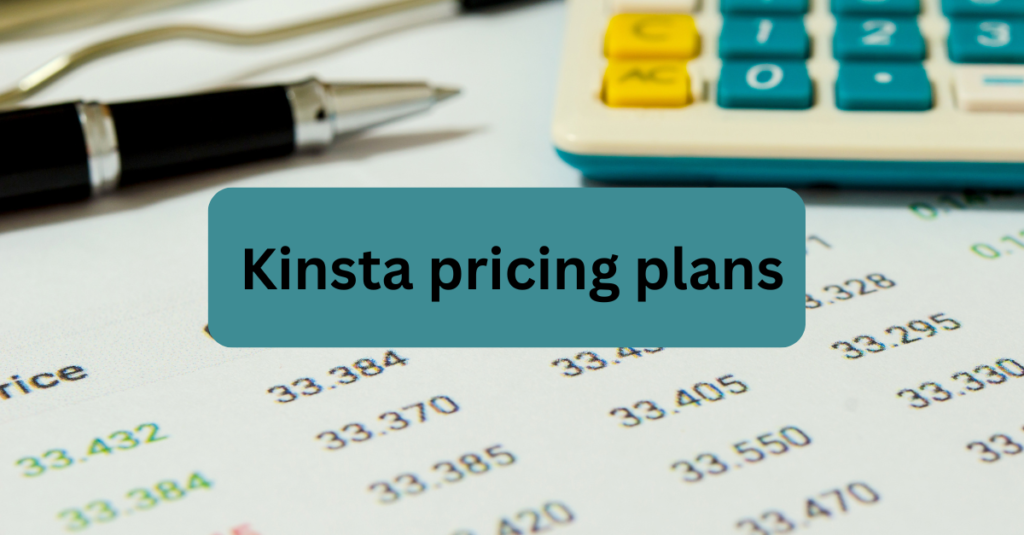 Kinsta pricing plans