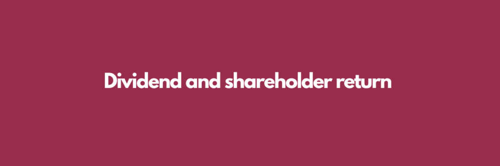 Dividend and shareholder return 