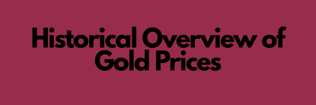 Historical Overview of Gold Prices