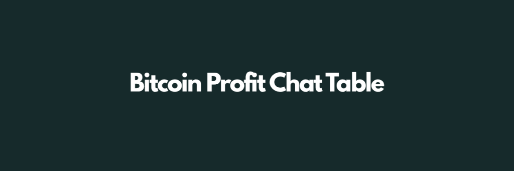 Bitcoin Profit Chat Table