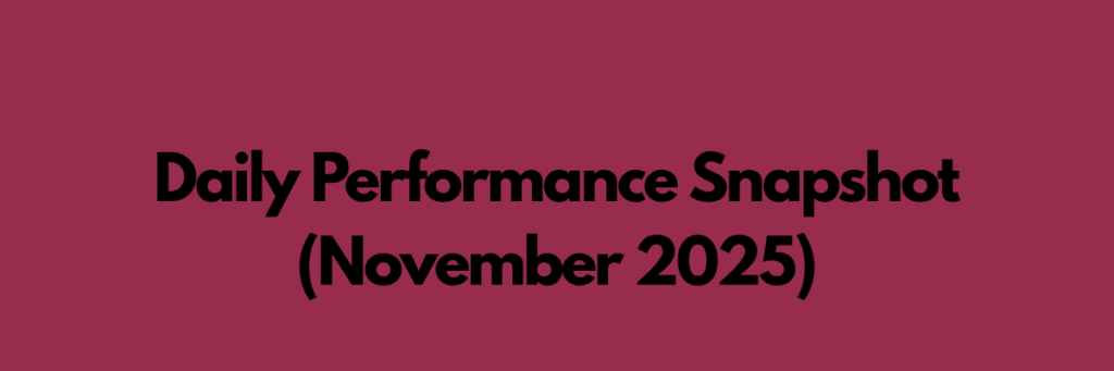 Daily Performance Snapshot (November 2025)