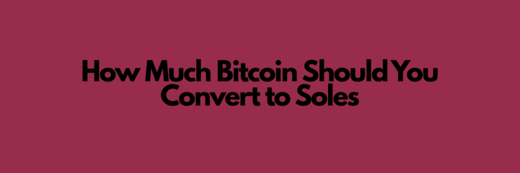 How Much Bitcoin Should You Convert to Soles